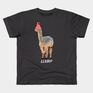 Funny Llama Lamp Design Llamp Kids T-Shirt